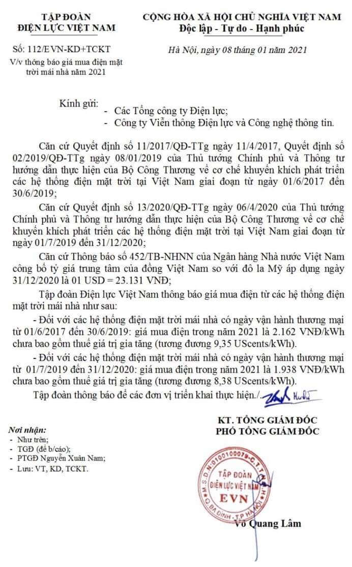 thong bao gia mua dien mat troi ap mai 2021