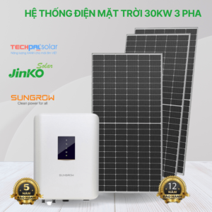 Hệ thống Điện mặt trời hòa lưới bám tải 30kWp 3 pha