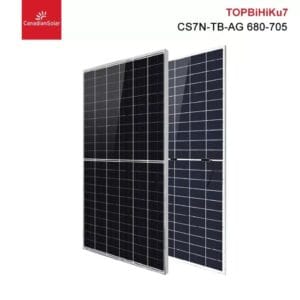 Tấm Pin Năng Lượng Mặt Trời Canadian 710W Hai Mặt Kính | TOPBiHIKu7 CS7N 710 TB-AG | 710W BiHiKu7 Ntype